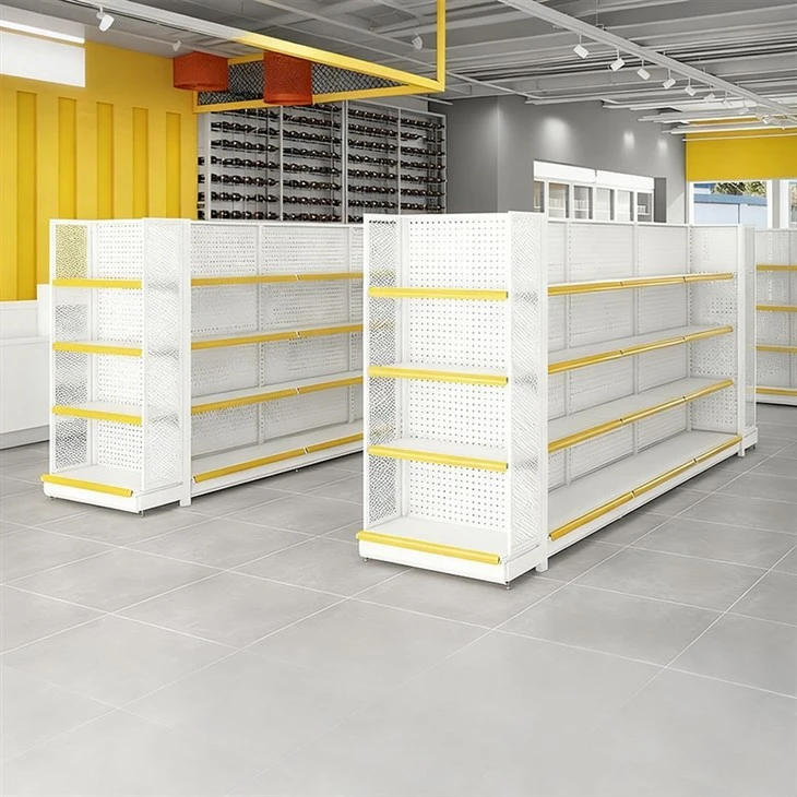 Pegboard Gondola Shelving With Deck For Retail factory
